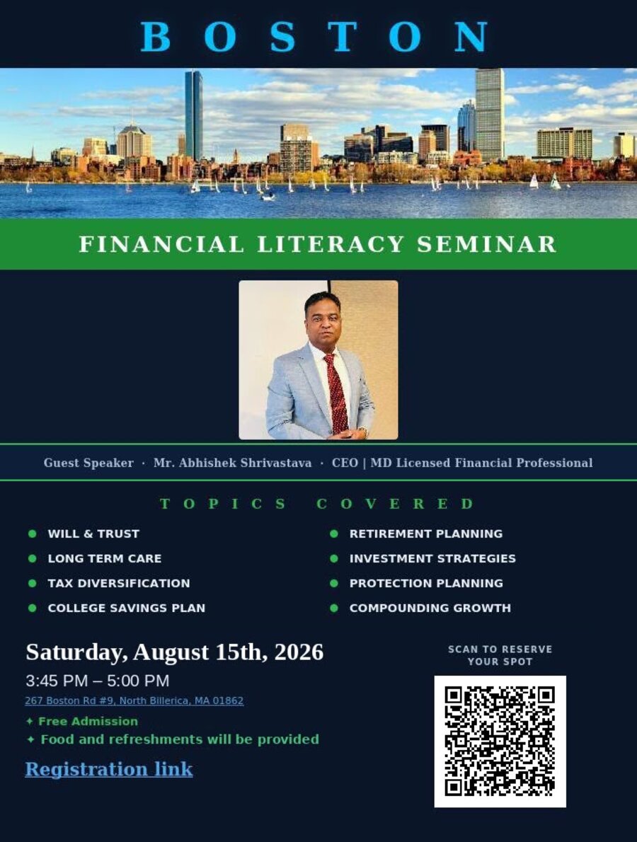 Boston Financial Literacy Seminar flyer