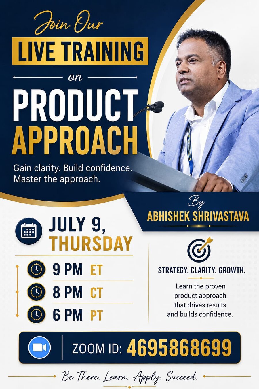 Live Training on Product Approach flyer