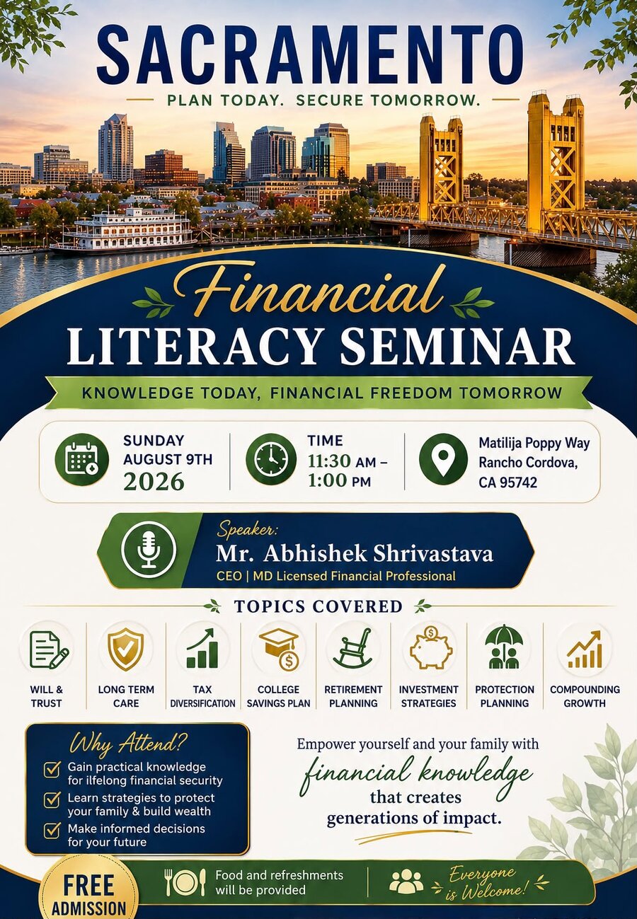 Sacramento Financial Literacy Seminar flyer
